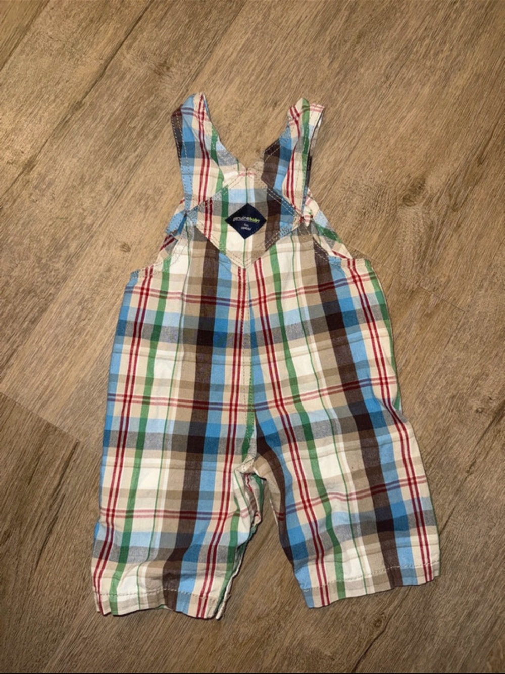 Vintage OshKosh Plaid Cotton Overalls - Blue, Green, Brown, Red, White